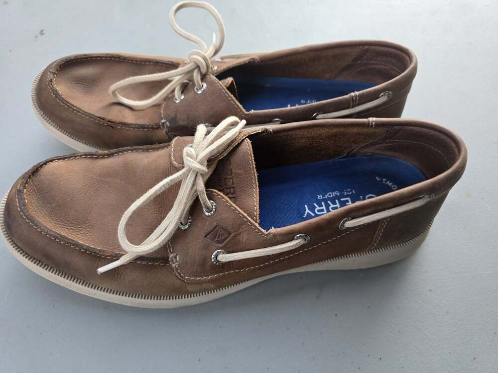 Sperry Top Sider Men’s Sz 11.5 Defender 2 eye Boat Shoe -STS14511 Brown Leather
